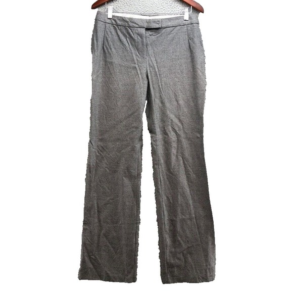 Alexander McQueen Wool Dress Pants Womens 46 10 Gray Straight Leg Mid Rise